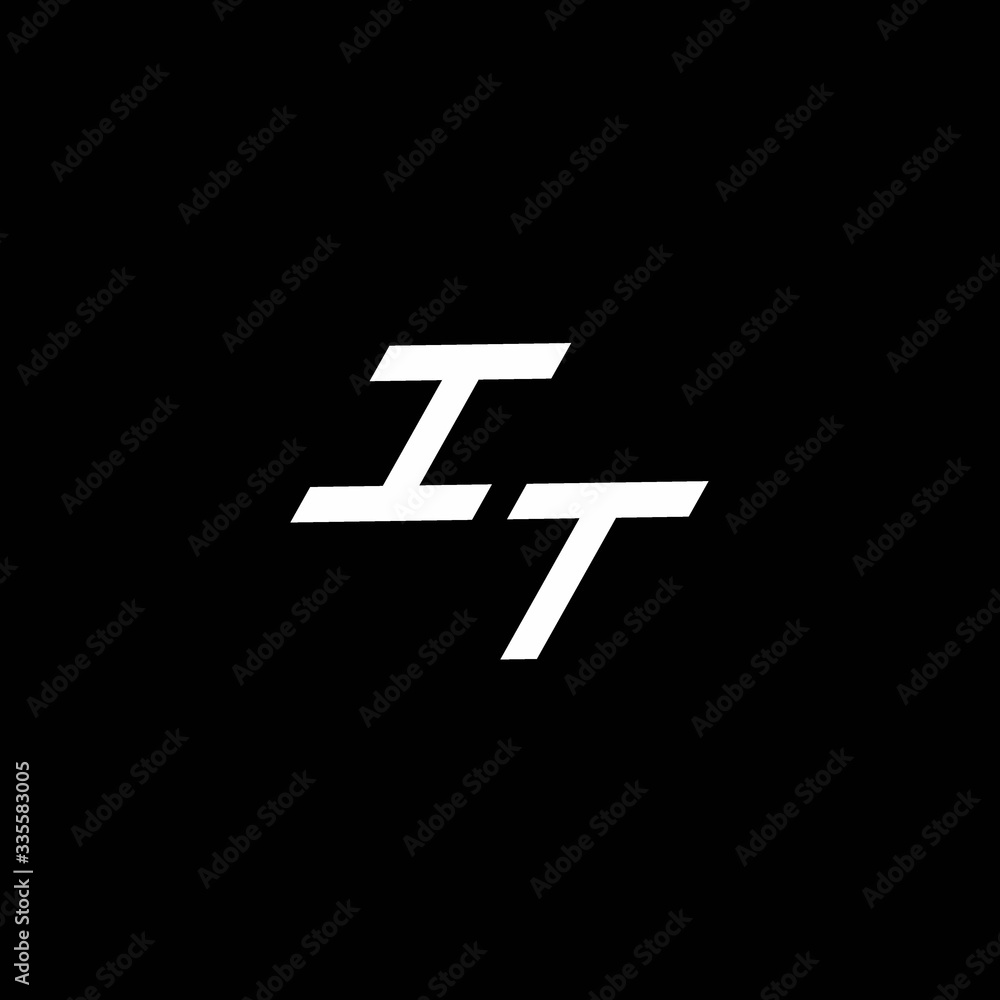 IT logo monogram with up to down style modern design template IT logo monogram with up to down style modern design template