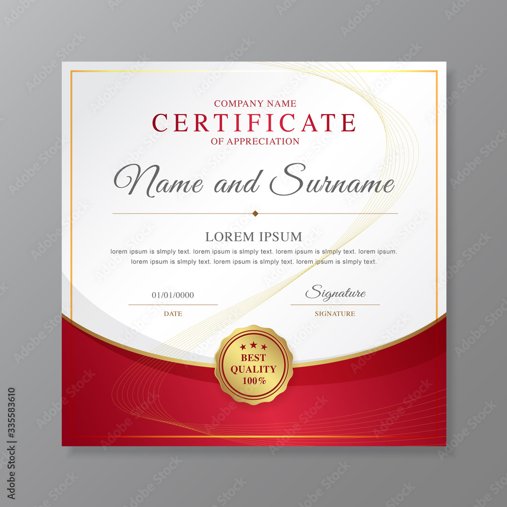 Obraz premium certificate and diploma of appreciation luxury and modern design template vector illustration