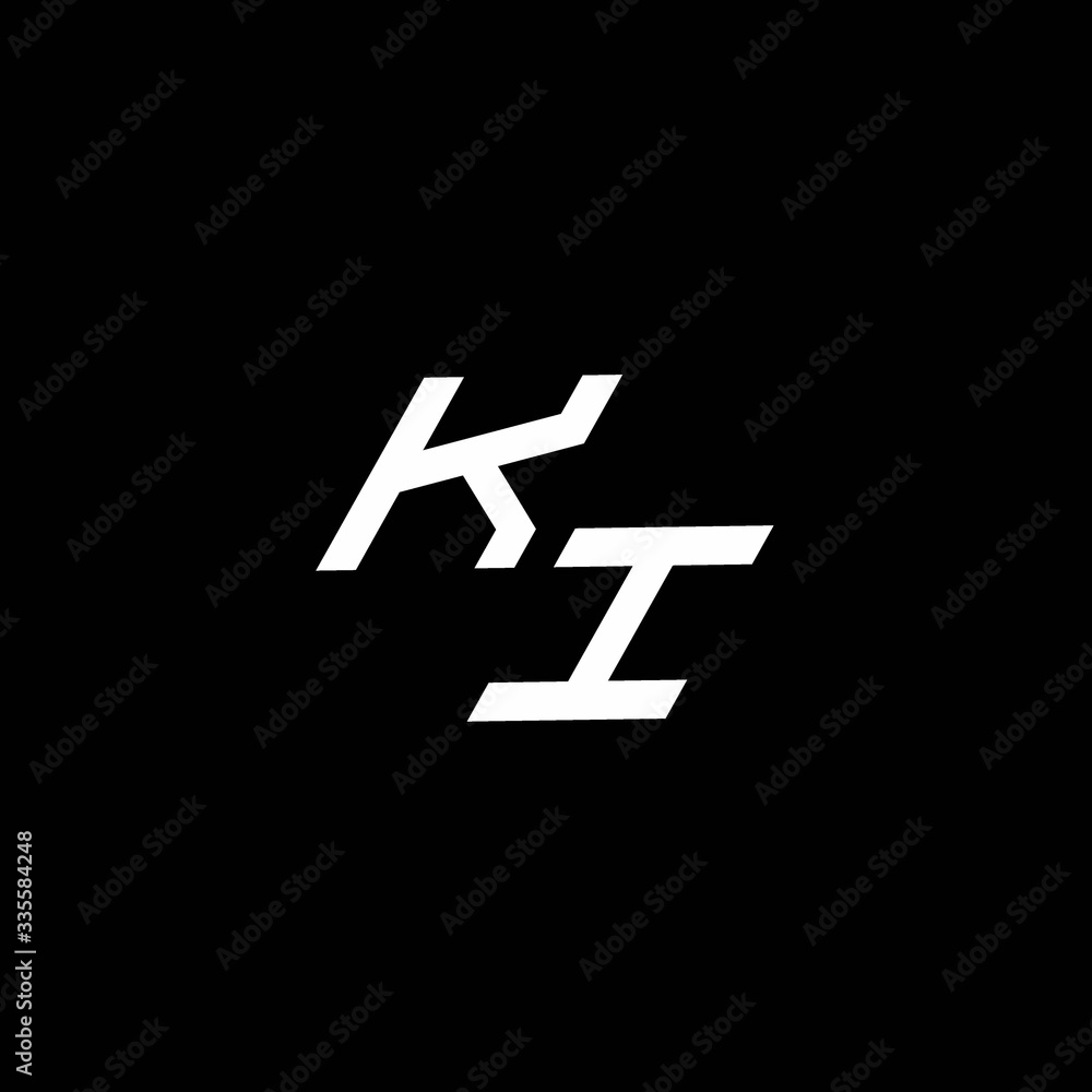 KI logo monogram with up to down style modern design template KI logo monogram with up to down style modern design template