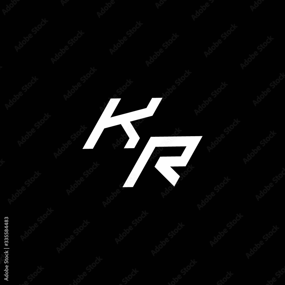 KR logo monogram with up to down style modern design template KR logo monogram with up to down style modern design template