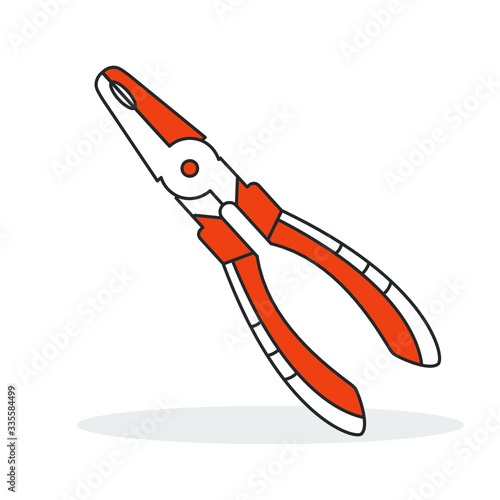 pliers for fixing repairs orange on a white background vector