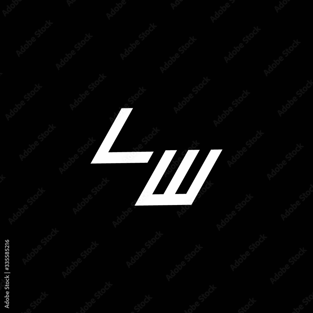 LW logo monogram with up to down style modern design template