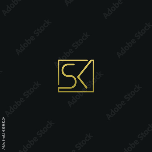 Creative modern elegant trendy unique artistic SK KS K S initial based letter icon logo
