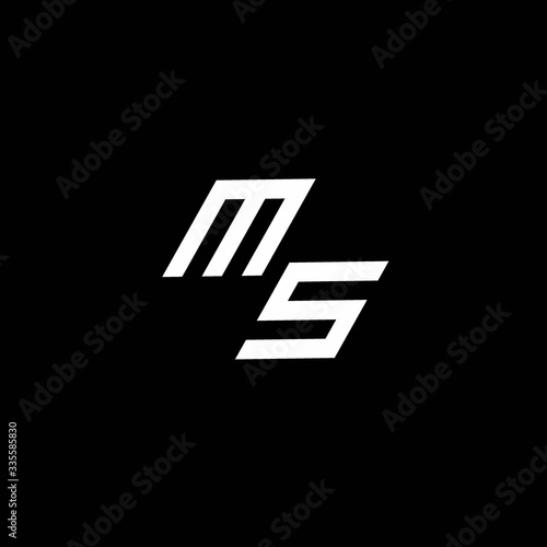 MS logo monogram with up to down style modern design template