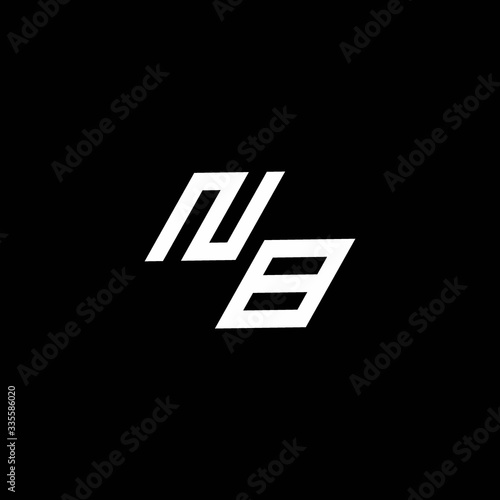 NB logo monogram with up to down style modern design template