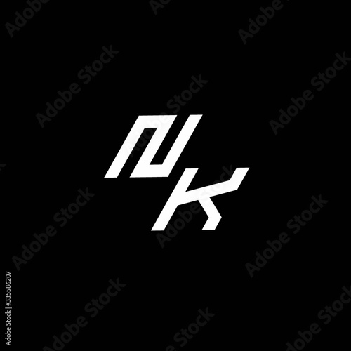 NK logo monogram with up to down style modern design template