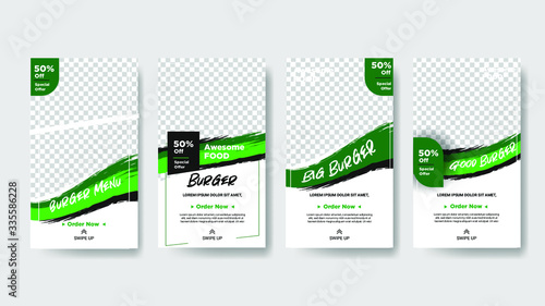 Bugger restaurant with banner, flayer and brochure