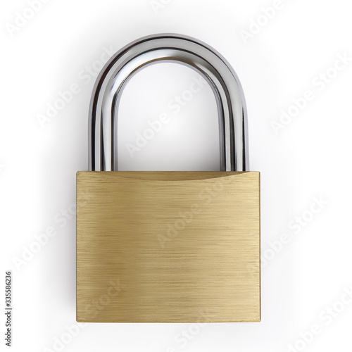 padlock isolated on white background, lockdown concept photo