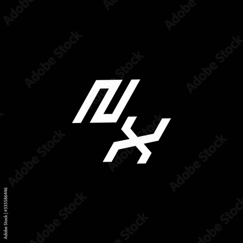 NX logo monogram with up to down style modern design template