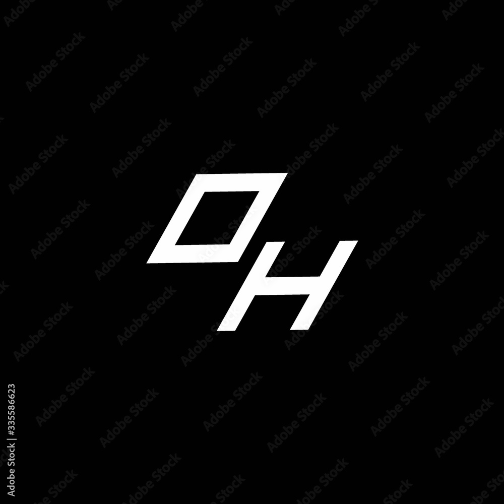 OH logo monogram with up to down style modern design template OH logo monogram with up to down style modern design template