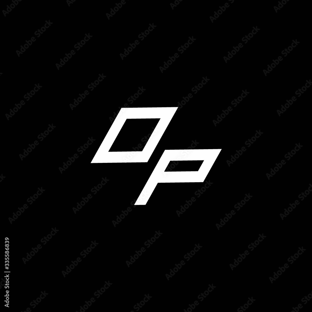 Obraz premium OP logo monogram with up to down style modern design template