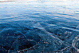 Amazing ice transparent ice on lake Baikal