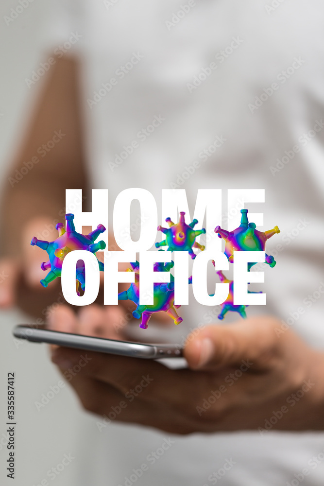 Obraz premium Home office of self quarantine digital.