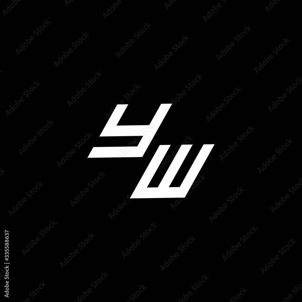 YW logo monogram with up to down style modern design template - obrazy, fototapety, plakaty 