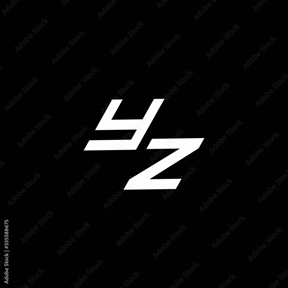 Fototapeta premium YZ logo monogram with up to down style modern design template