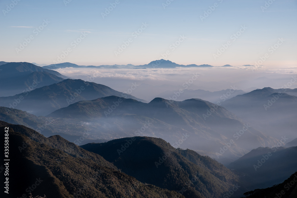 Scenic view of the sea of clouds at the summit of  Mount Pulag National Park, Benguet, Philippines