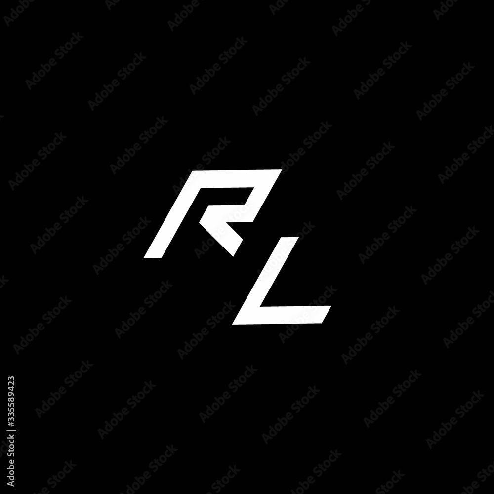RL logo monogram with up to down style modern design template RL logo monogram with up to down style modern design template