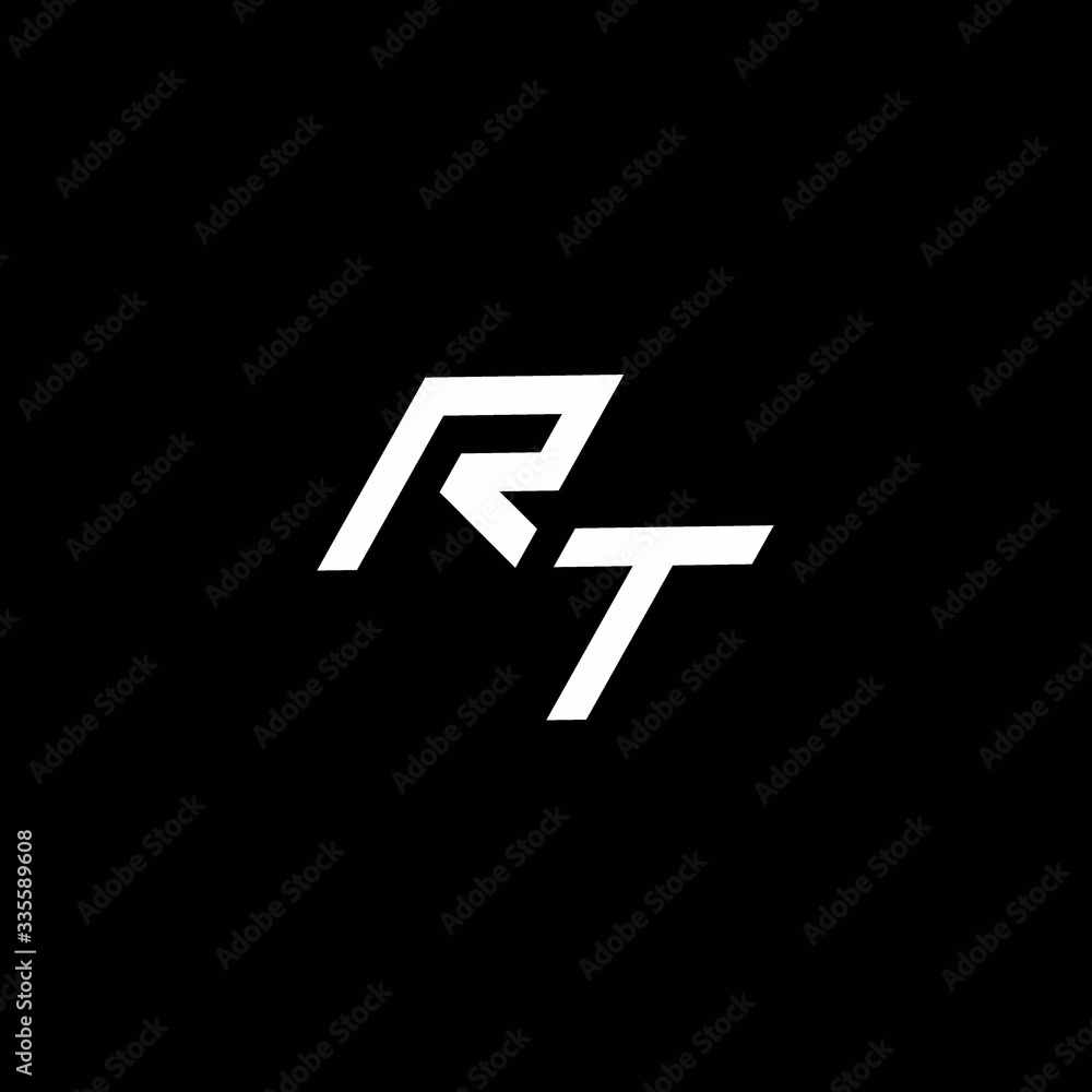RT logo monogram with up to down style modern design template RT logo monogram with up to down style modern design template
