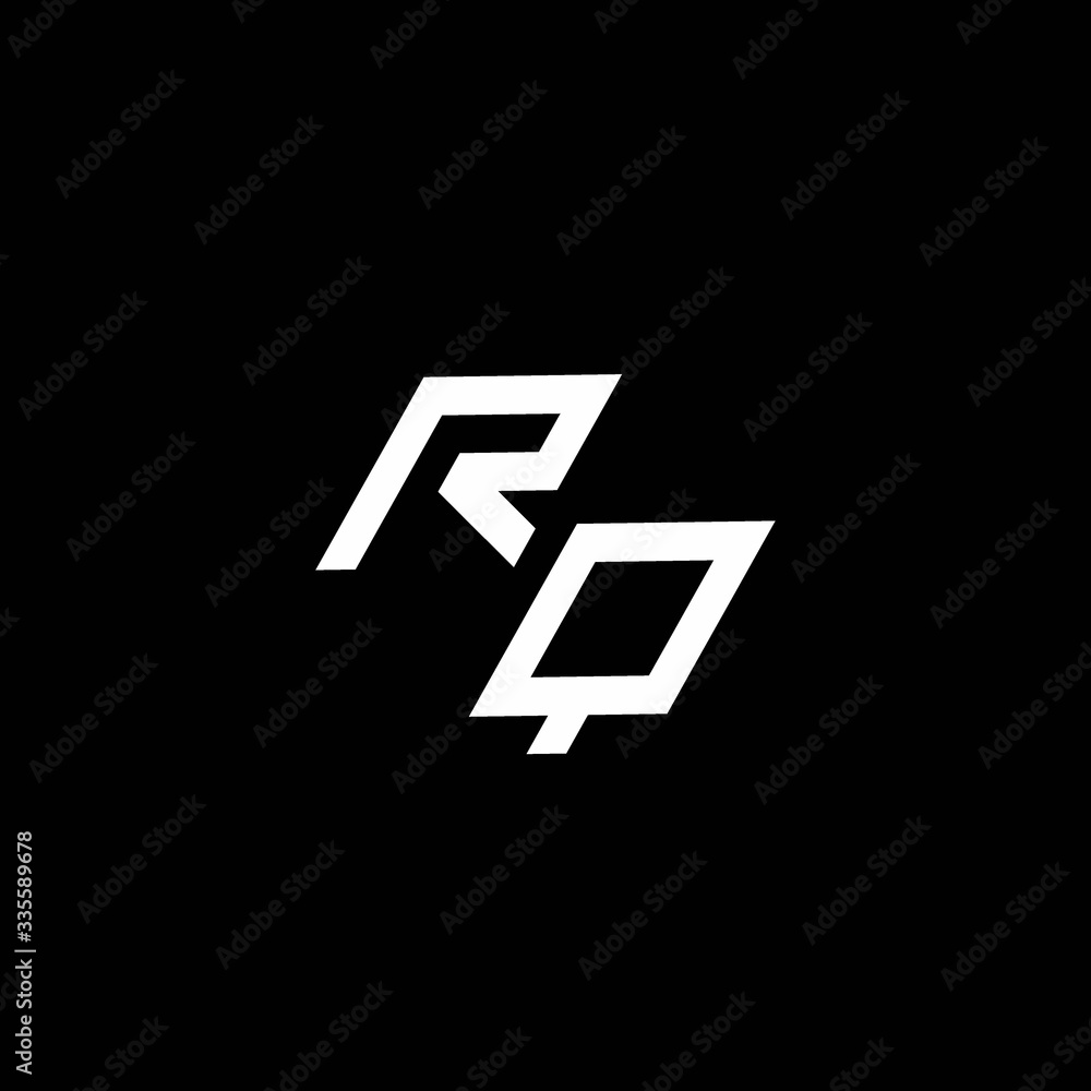 RQ logo monogram with up to down style modern design template RQ logo monogram with up to down style modern design template