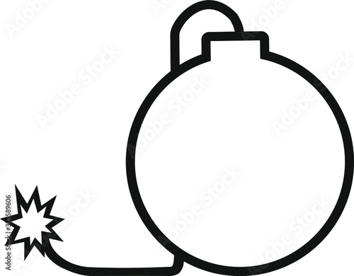 Bomb icon isolated on White background. Bomb, Flat design style. Icon   web site. Vector illustration