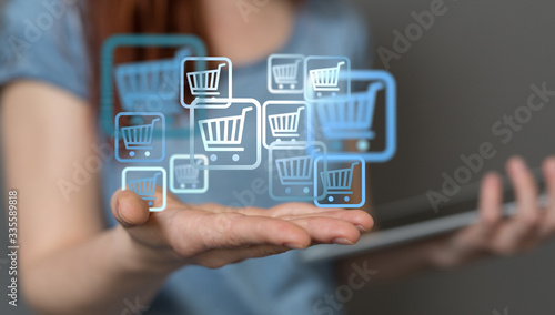 Add To Cart Internet Web Store Buy Online E-Commerce concept.