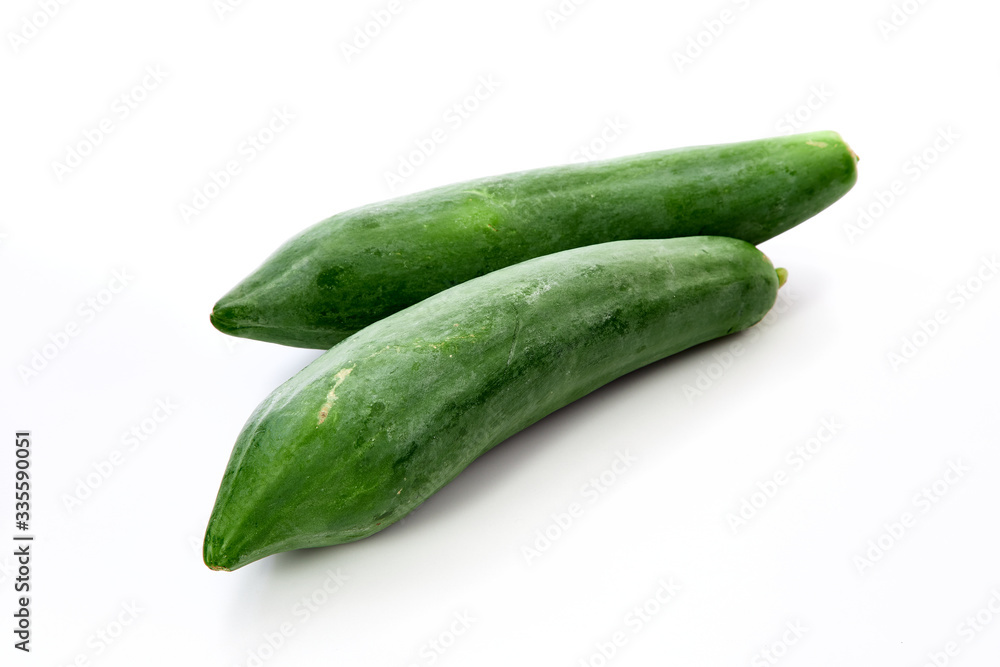 green papaya isolated on white background green papaya isolated on white background
