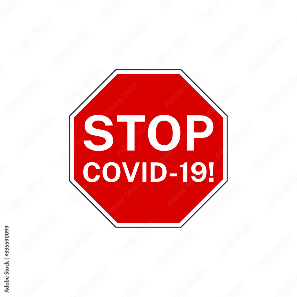 Stop sign. Vector stop Covid-19 icon, logo. Stock illustration Stop sign. Vector stop Covid-19 icon, logo. Stock illustration