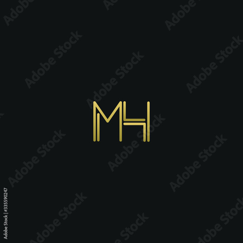 Creative modern elegant trendy unique artistic MH HM M H initial based letter icon logo