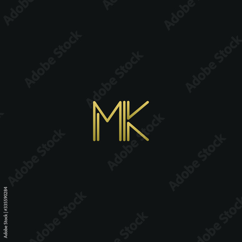 Creative modern elegant trendy unique artistic MK KM M K initial based letter icon logo