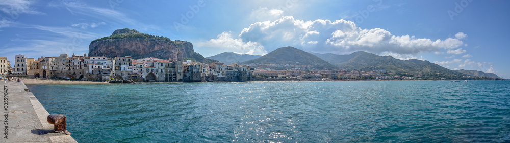 panoramic view of lake garda in italy europe
