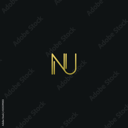 Creative modern elegant trendy unique artistic NU UN N U initial based letter icon logo