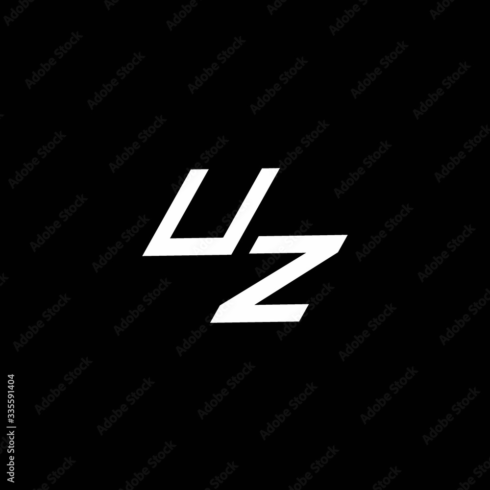 Fototapeta premium UZ logo monogram with up to down style modern design template