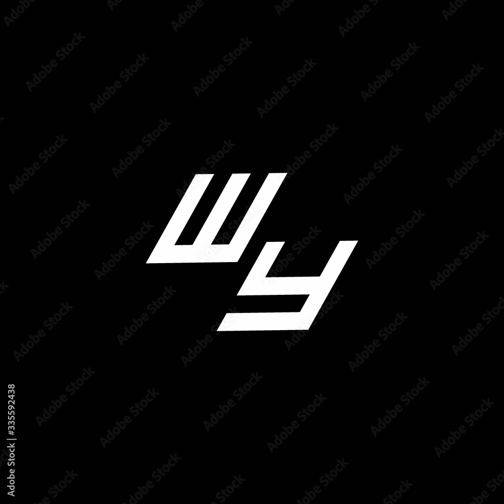 WY logo monogram with up to down style modern design template - obrazy, fototapety, plakaty 