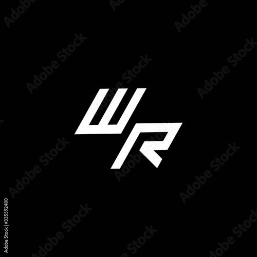 WR logo monogram with up to down style modern design template
