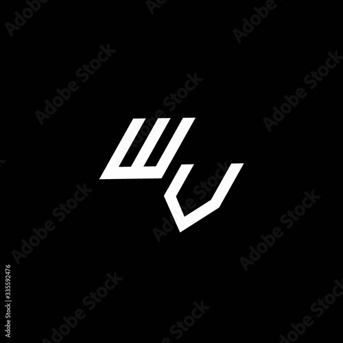 WV logo monogram with up to down style modern design template
