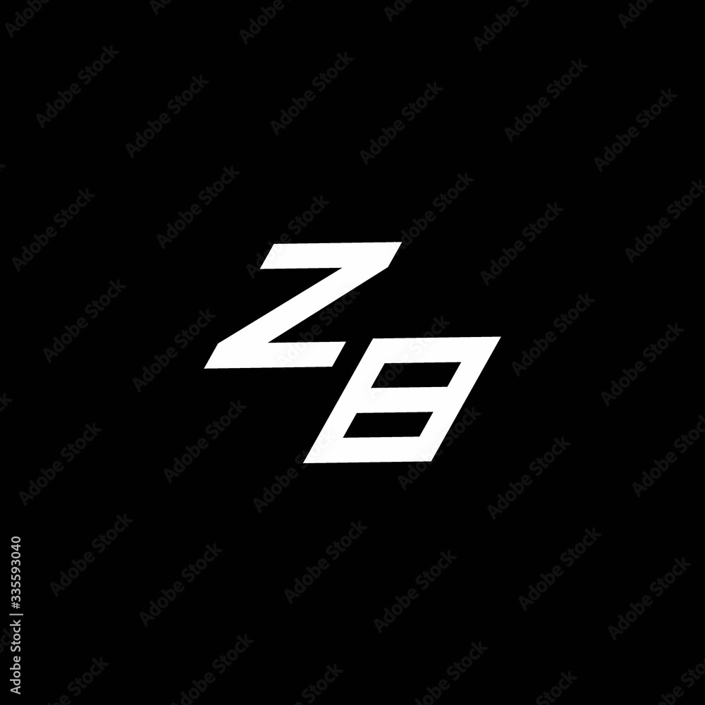 ZB logo monogram with up to down style modern design template ZB logo monogram with up to down style modern design template