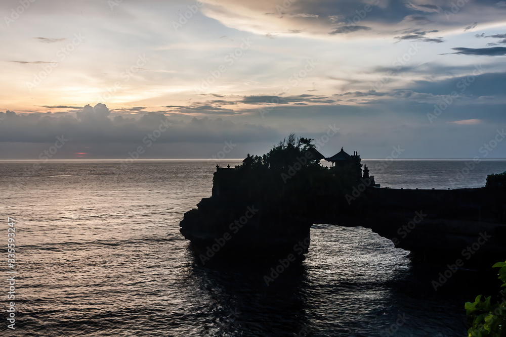 The Tanah Lot temple at sunset, Bali, Indonesia