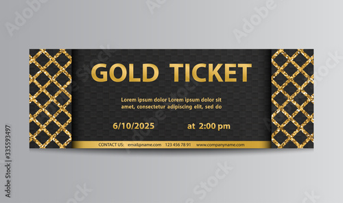 Golden black ticket with lattice