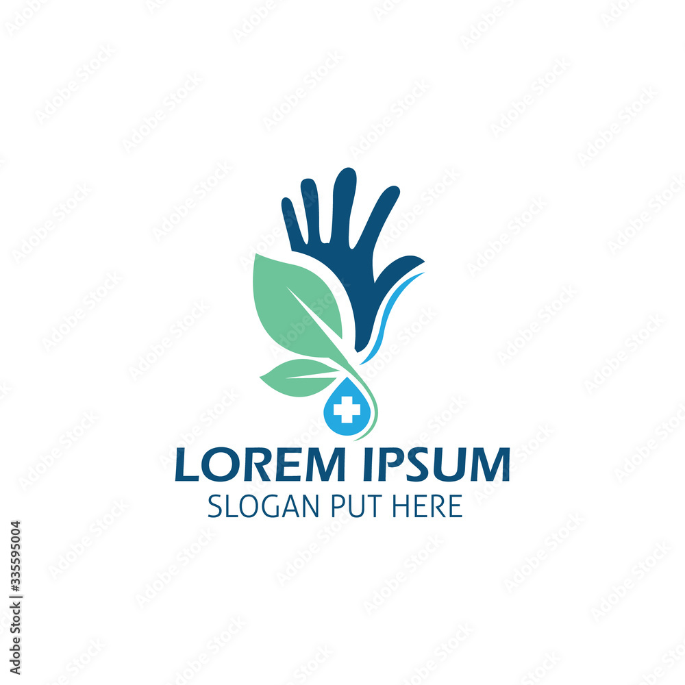Hand sanitizer logo design. hand-wash drop logo. handcare liquid logo design template Hand sanitizer logo design. hand-wash drop logo. handcare liquid logo design template