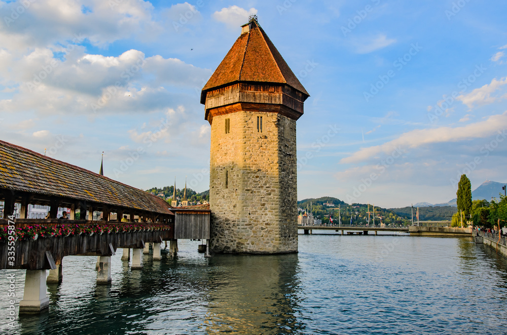 Kapellbrücke and Wasserturm, Luzern, Switzerland.