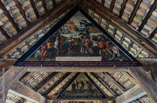 Detail of the Spreuerbrücke in Luzern, Switzerland. photo