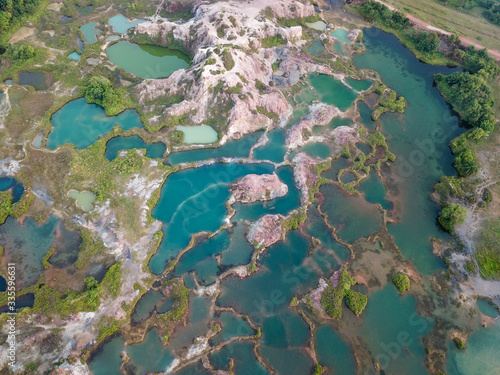 Aerial view green lake at Guar Petai.