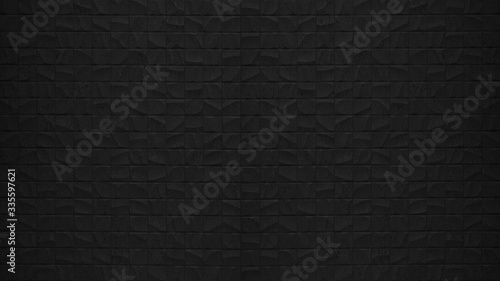Corrugated rectangle geometric dark black anthracite stone concrete texture background © Corri Seizinger