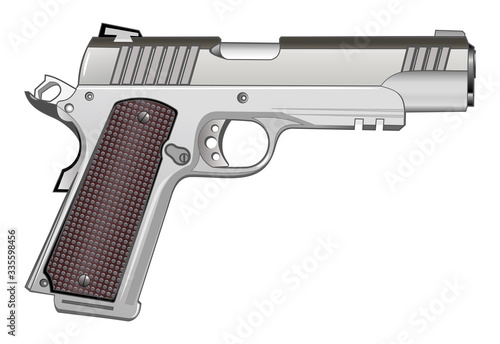 1911 pistol isolated on white vector