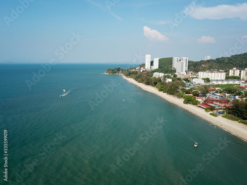 Aerial view beach at Batu Feringghi. photo