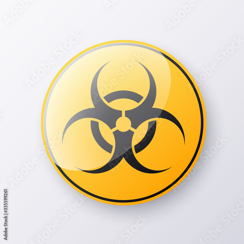 Sign caution virus isolated on transparent background. Virus danger and public health risk disease. Vector illustration