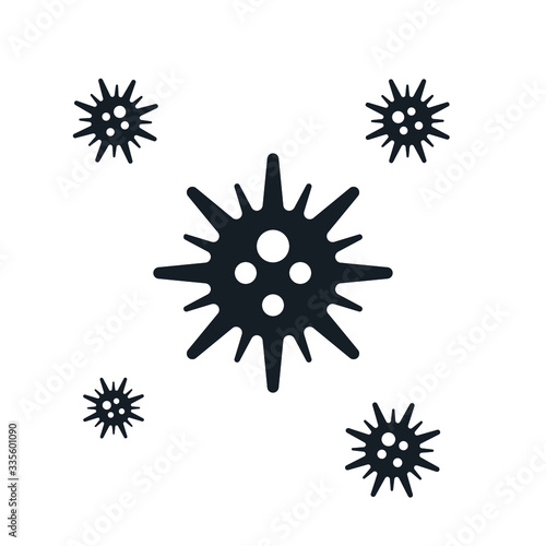 Dangerous viruses, such as Ebola virus, the Mers virus, Coronavirus and more. Vector illustration, isolated on white background