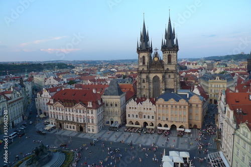 Eastern Europe Czech Republic Prague Street Old Town Downtown Clock Tower Bohemia Baroque Gothic Renaissance Architecture Middle Ages Houses