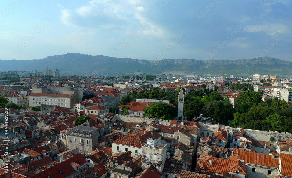 Spectacular Eastern Europe Croatia Split Landscape Old Town Bell Tower Stock Photographs