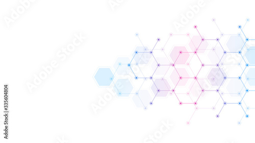 Abstract background of hexagons shape pattern. Concepts and ideas for healthcare technology, innovation medicine, health, science, and research.